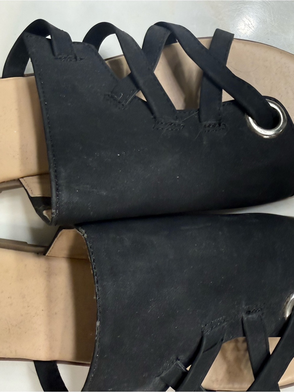 Women’s Black Strappy Slide Sandals